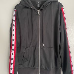 ⭐️ Mens Forever 21 zip up Hoodie with Red Stripe & Stars